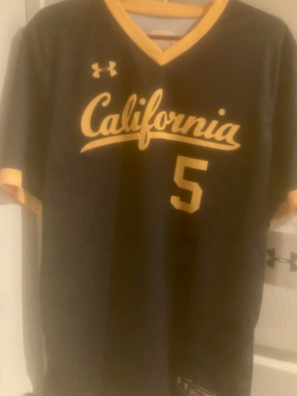 Under Armour Authentic University of California Pullover #5 Baseball Jersey Sz L